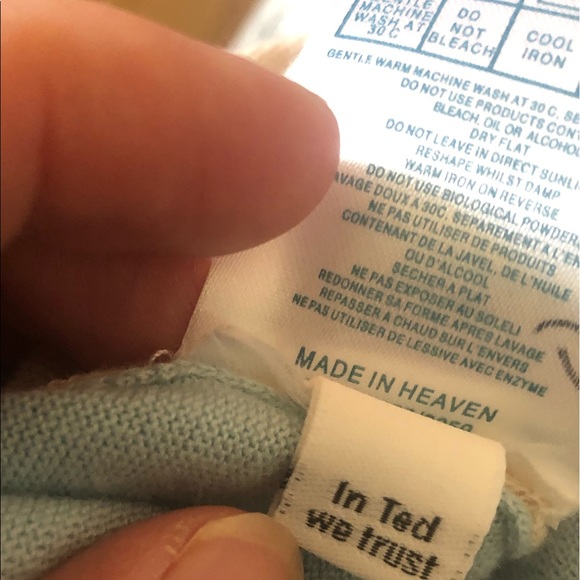 Ted Baker lightweight sweater in Ivory/Lt Blue sz4 - Picture 6 of 6